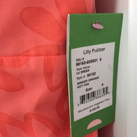NWT LILLY PULITZER Ginger Orange Strapless Dress 8 - Picture 4 of 7